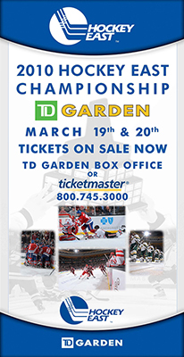 A 2010 Hockey East Championship Poster promoting the annual college hockey tournament.